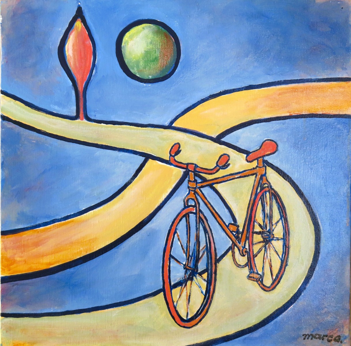 Bicyclette sur fond bleu, de Marco The Art Cycle