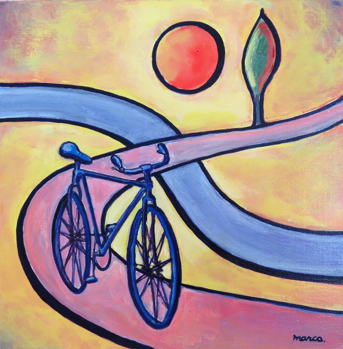 Bicyclette sur fond jaune, de Marco The Art Cycle